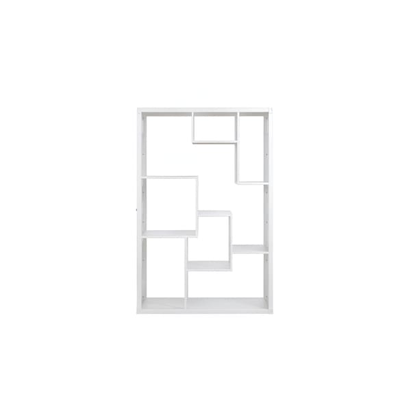 Homeroots 75" White Metal Seven Tier Geometric Bookcase 486288 - main
