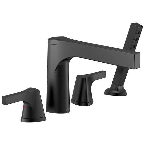 Delta Zura 4-Hole Roman Tub With Handshower Trim In Matte Black T4774-BL - main