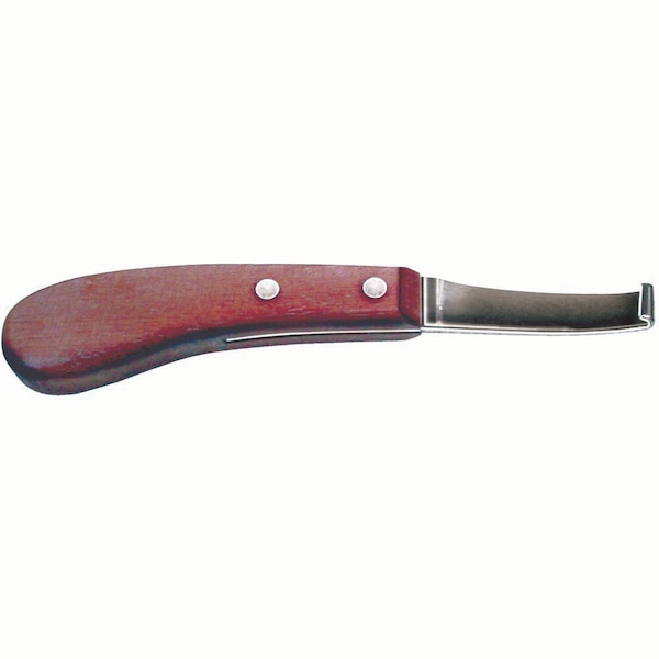 Jorgensen Laboratories Right Curve Hoof Knife, Wood Handle, Right, Curved, 5/8" W x 2 3/4"L J0032HWR - main