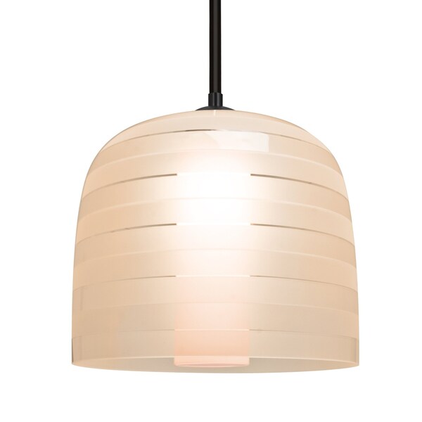 Besa Lighting Mitzi 10 Stem Pendant, Salmon, Black Finish, 1x40W Incandescent 1TT-MITZI10SA-BK - main