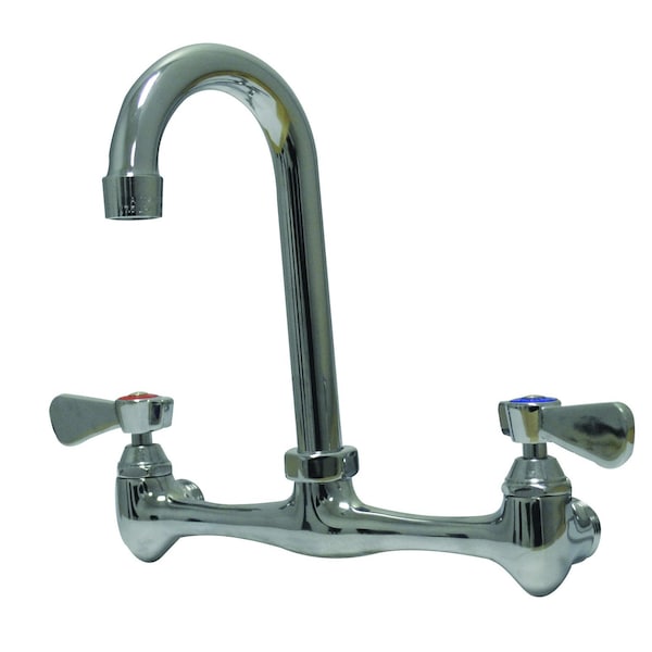 Advance Tabco Faucet, heavy duty, 8 in. OC, splash mounted with 3-1/2 in. gooseneck, lead free K-159 - main