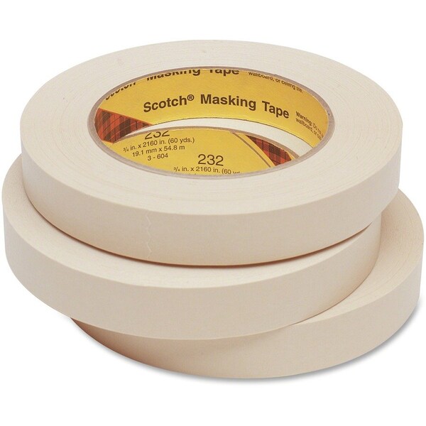 Scotch High-Performance Masking Tape, 60.15 yd L, 6.3 mil Thick, Tan MMM23212 - main