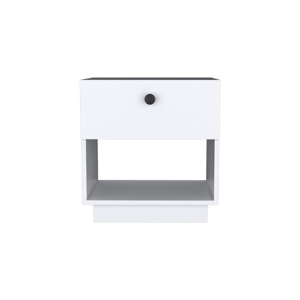 Homeroots 20" White Wood One Drawer Nightstand 526155 - main