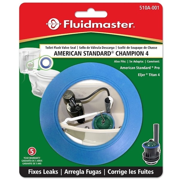 Fluidmaster Toilet Flush Valve Seal, 275 in ID x 43 in OD Dia, Rubber, Blue 510A-001-P10 - main