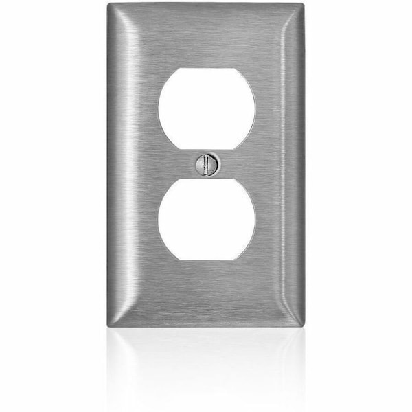 Leviton WallPlate, DuplexOutlet, StainlessSteel SS8-40 - main
