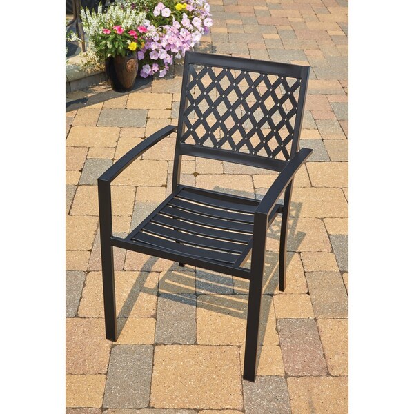 Outdoor Expressions 5-Piece Black Slat Dining Set TJF-P028 - main