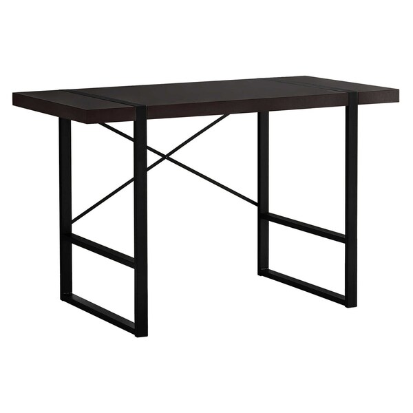 Homeroots 49" Dark Brown and Black Computer Desk 355719 - main