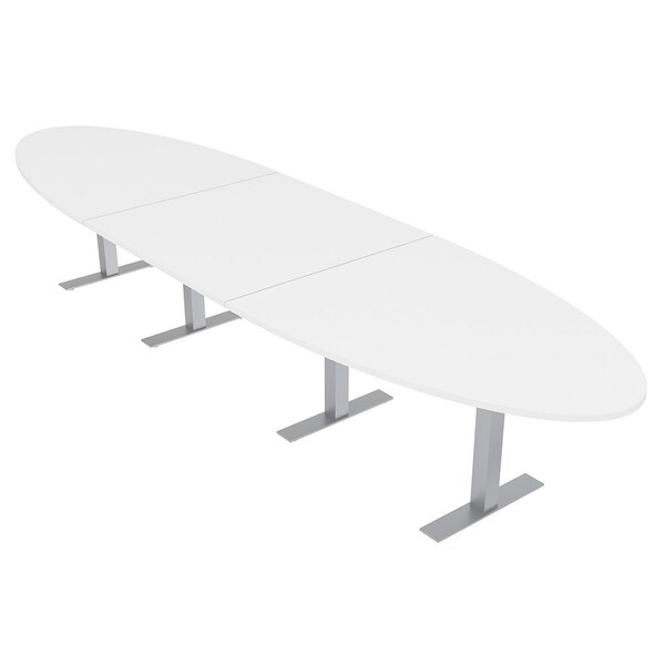 Skutchi Designs 16ft Conference Table With Power Unit | 14 Person Modular Oval Meeting Table | Harmony Series HAR-OVL-48X192-T-W960-NA - main