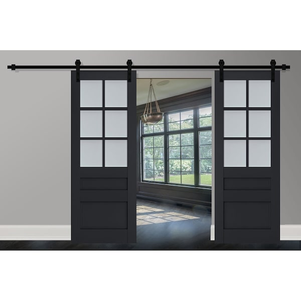 Sartodoors Sturdy Double Barn Door Solid Core Modern Interior VEREGIO7339DB-ANT-36 - main