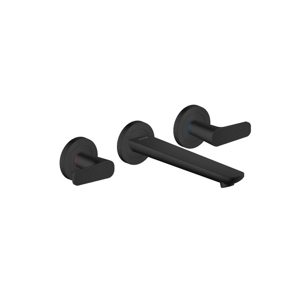 Axor Citterio C Wall-Mounted Widespread Faucet- Cubic Cut, 1.2 GPM in Matte Black 49071671 - main