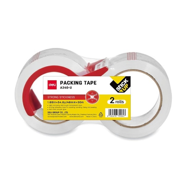 Deli Packing Tape 50m x 48mm, 3in Core, Clear, 12 Rolls/CT EA340-U - main