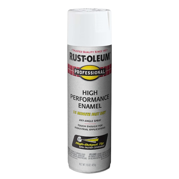 Rust-Oleum High Performance Enamel, White, Gloss, 15 Oz, Aerosol Can 7592838 - main