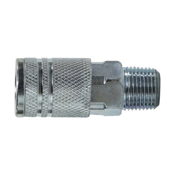 Midland Industries Industrial Interchange Male Coupler, 3/8 in Body, 1/4-18 MNPT, Steel 98823 - main