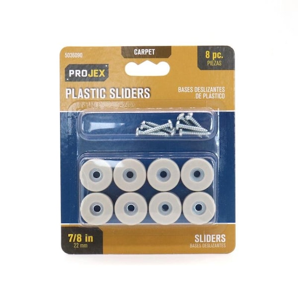 Projex White 7/8 in. Nail-On Plastic Chair Glide, 8PK P0034 - main