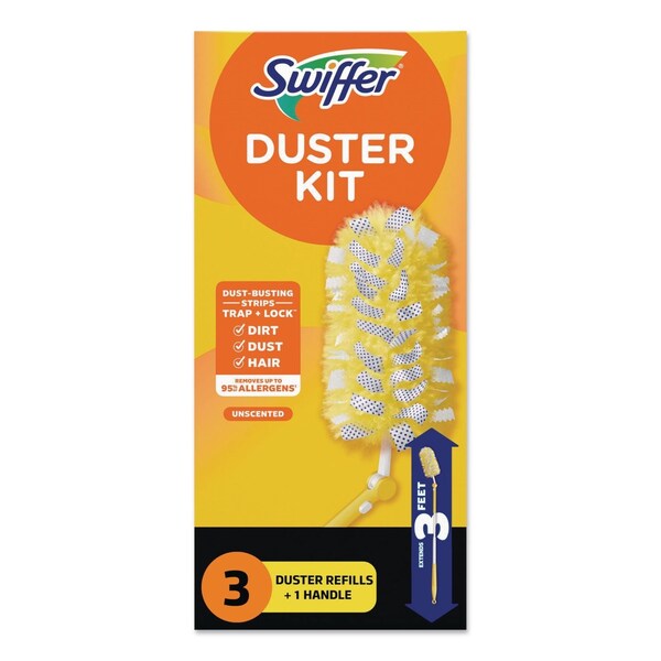 Swiffer Heavy Duty Dusters with Extendable Handle, 14" to 3 ft Handle, 1 Handle and 3 Dusters/Kit 84992511 - main