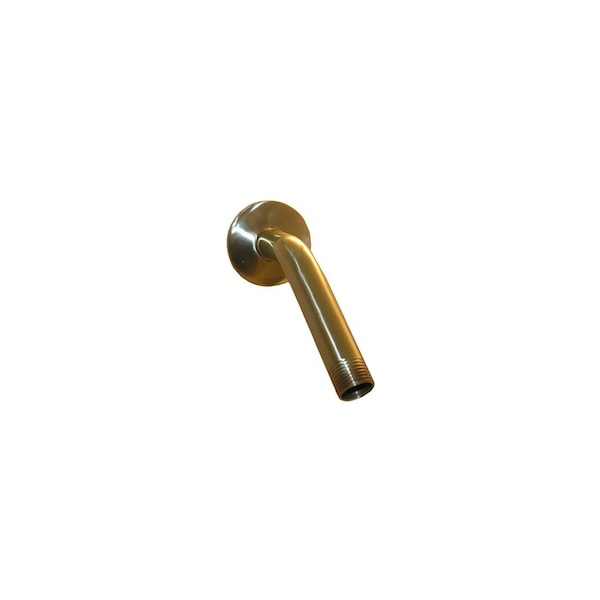 Larsen Supply Co. 1/2-Inch Male Pipe Thread x 6-Inch Polished Brass Shower Arm & Flange 08-2459 - main