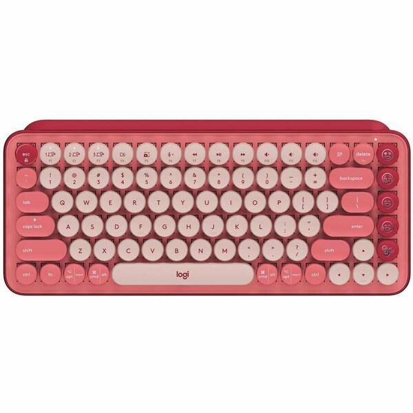 Logitech POP Keys Wireless Mechanical Keyboard With Emoji Keys - Heartbreaker Rose 920-010709 - main