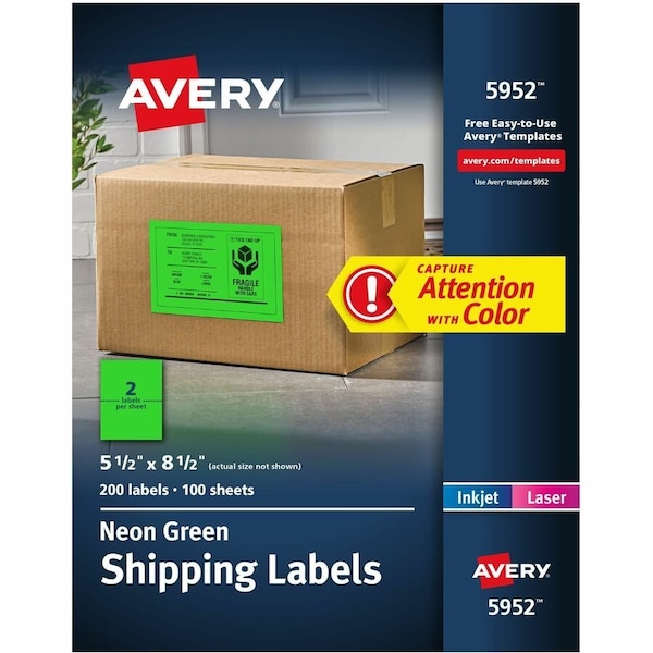 Avery Labels, Laser, 5-1/2, PK200 5952 - main