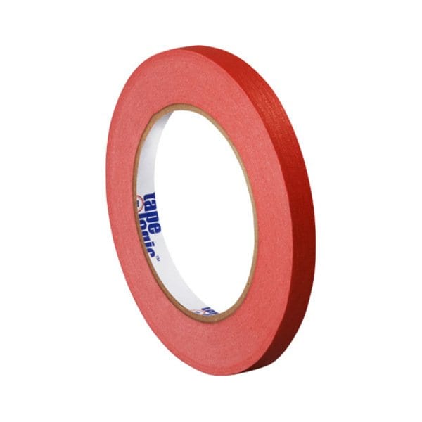 Box Partners Masking Tape, 1/4 in W x 60 yd L, 4.9 mil Thick, Red, 144 PK T931003R - main
