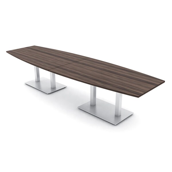 Skutchi Designs Boat Conference Table With Power Unit, 48 in W, 144 in L, Brown HAR-BOT-48x144-DOU-H3041-NA - main