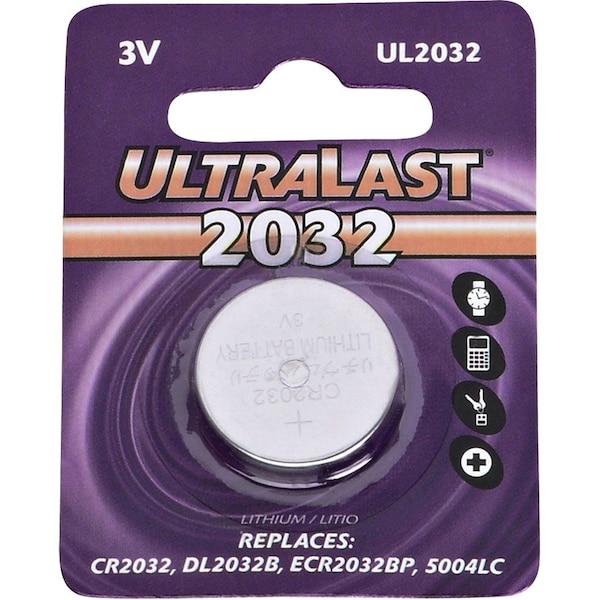 Ultralast NABC UltraLast UL2032 Lithium Button General Purpose Battery - 3V DC UL2032 - main