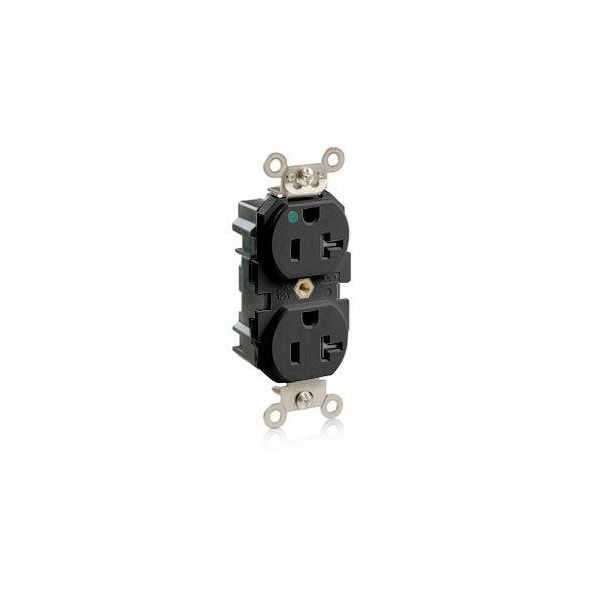 Leviton Straight Blade Receptacle, 5-20R, 20 A, 125V AC, Surface Mount, Self-Grounded M8300-SGE - main