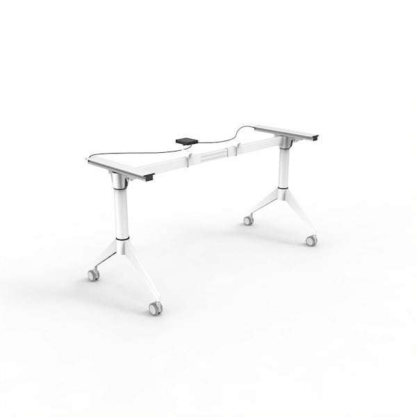 Lorell Spry Nesting Training Table Base, 2 Legs, 29.5" Height, White LLR60739 - main