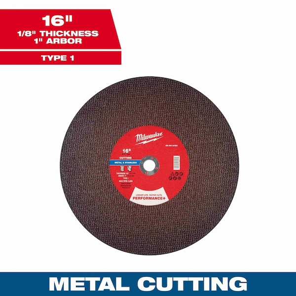Milwaukee Tool Cut-Off Wheel, 1" Sz, 16" dia. 49-94-0183 - main