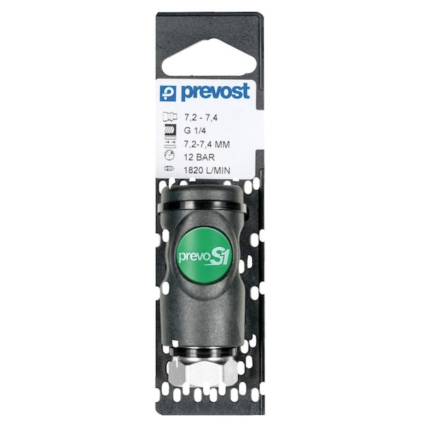 Prevost PrevoS1 High Flow Interchange Safety Quick Coupler on Plate, 1/4 in, Tapered FNPT ESI 071201CP - main