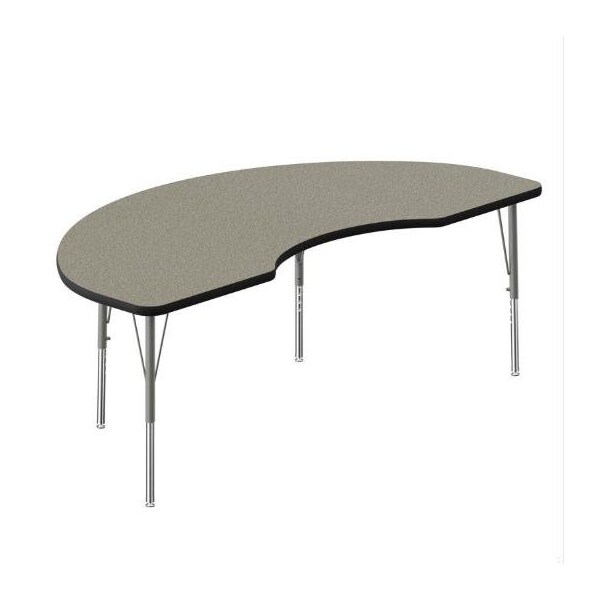 Correll Kidney HPL Activity Table, 72 in W, 36 in L, 19 in to 29 in H, Particleboard, Savannah Sand A3672-KID-54-14-09 - main