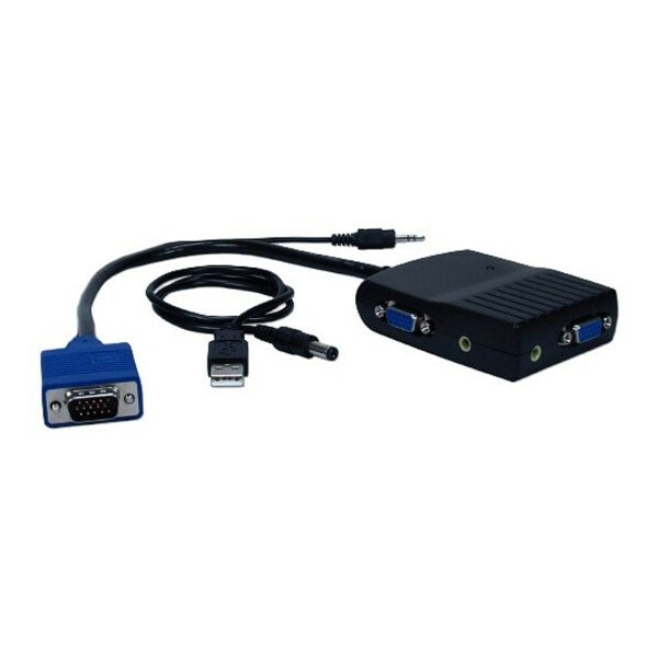 Qvs 1x2 300MHz 2Port VGA/QXGA Mini Video Distribution Amplifier with Audio MSV12MA - main