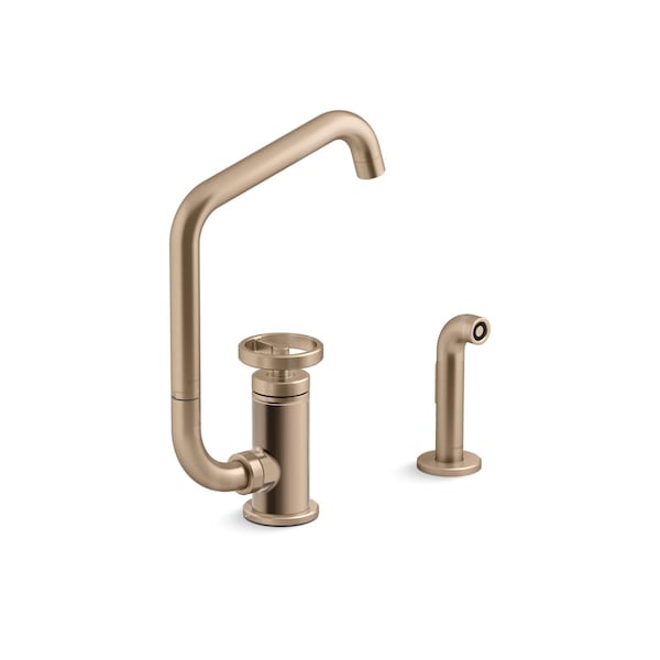Kohler Billet Single-handle bar sink faucet with two-function extended-reach spout and side sprayer 28667-9-BV - main