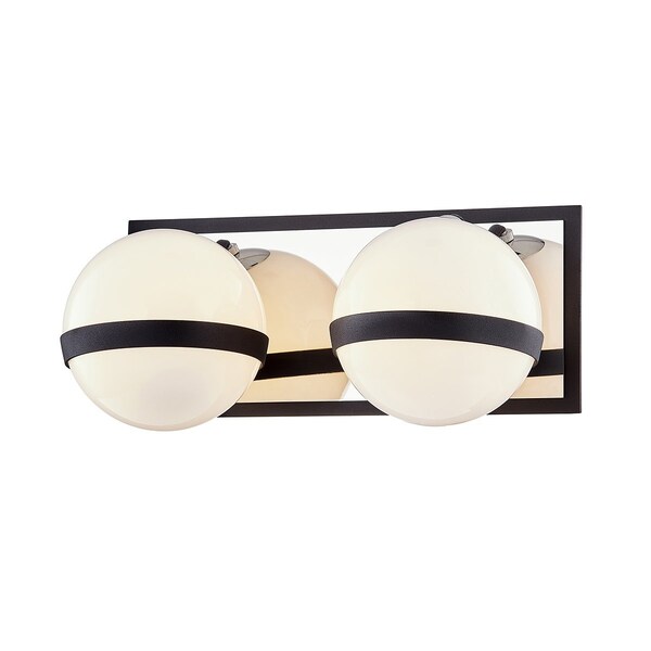 Troy Lighting Ace 2 Light Bath And Vanity 12.5 In. Carbide Blk With Polished Nickel Accents B7482 - main
