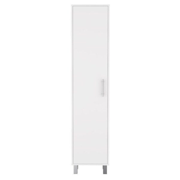 Homeroots 16" Silver And White Laminate China Cabinet With Multiple Shelves 520584 - main