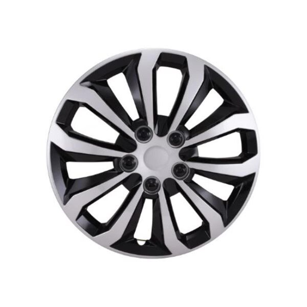 Green Arrow Equipment 106116SB 16 in. 10 Spoke Wheel Cover, Silver & Black - Set of 4 GR3027698 - main