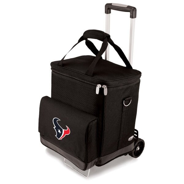 Picnic Time Family Of Brands NFL Houston Texans - Cellar 6-Bottle Wine Carrier & Cooler Tote with Trolley 660-85-179-134-2 - main