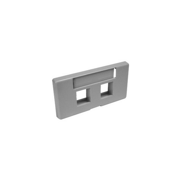 Leviton 2-Port Faceplate Fits Standard, Modular Furniture, W/Id Window Gray 49910-SG2 - main