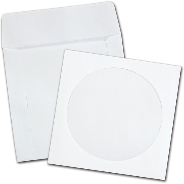 Quality Park TM CD/DVD Sleeves, 5x5, 24lb, White, 250/Box 62905 - main
