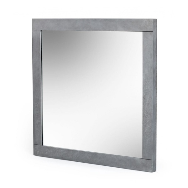 Homeroots 35" Gray Wood Framed Accent Mirror 510888 - main