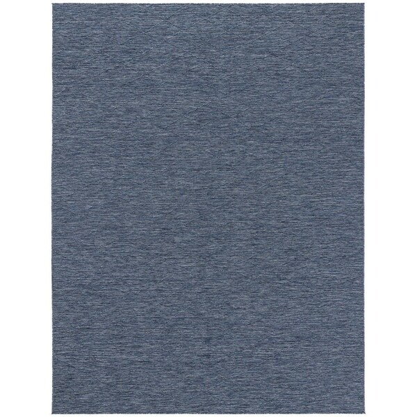 Homeroots 8' X 10' Navy Blue And Ivory Geometric Indoor Outdoor Area Rug 551537 - main