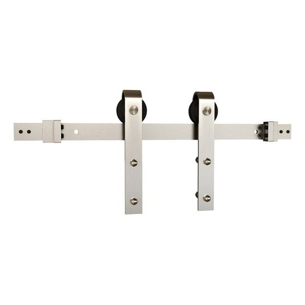 Schlage Residential 6ft 6in Sliding Barn Door Hardware Kit with J Strap Hangers Satin Nickel Finish SD10JSTP66619 - main