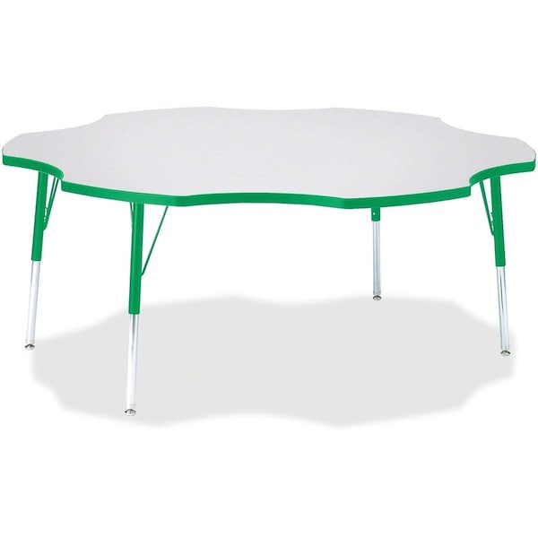 Jonti-Craft Berries Six Leaf Activity Table, 60 in., A-height, Freckled Gray/Green/Gray 6458JCA119 - main