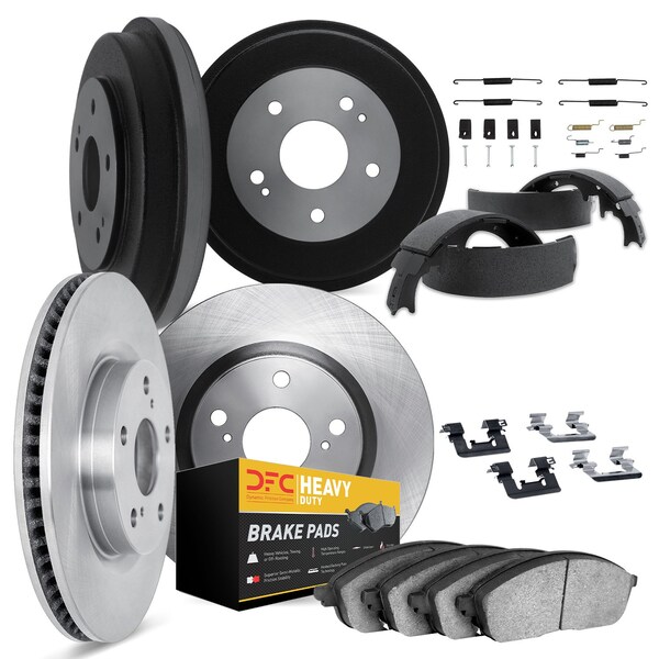 Dynamic Friction Co DFC Brake Rotor- Heavy Duty Brake Pad includes Hardware and Adjuster 6284-54367 - main