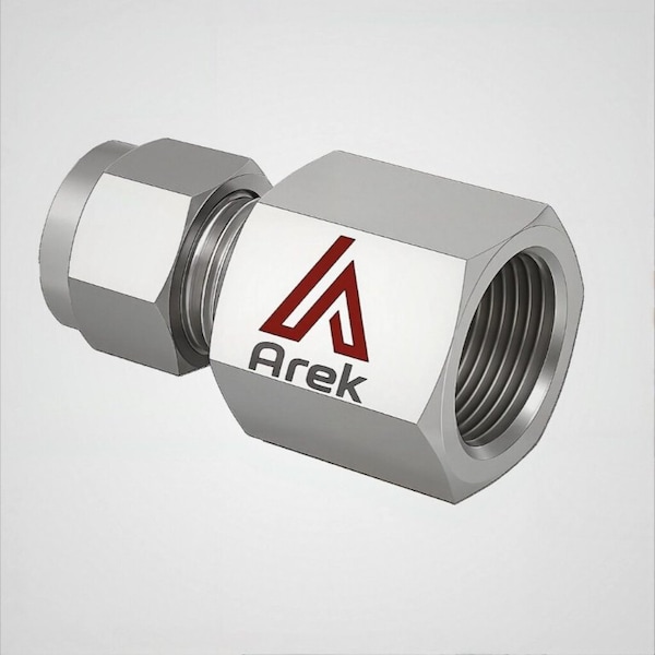 Arek Female Connector 1/8" Tube OD X 1/8" NPT SS 316 RL120 FCN_ 1/8 X 1/8 - main