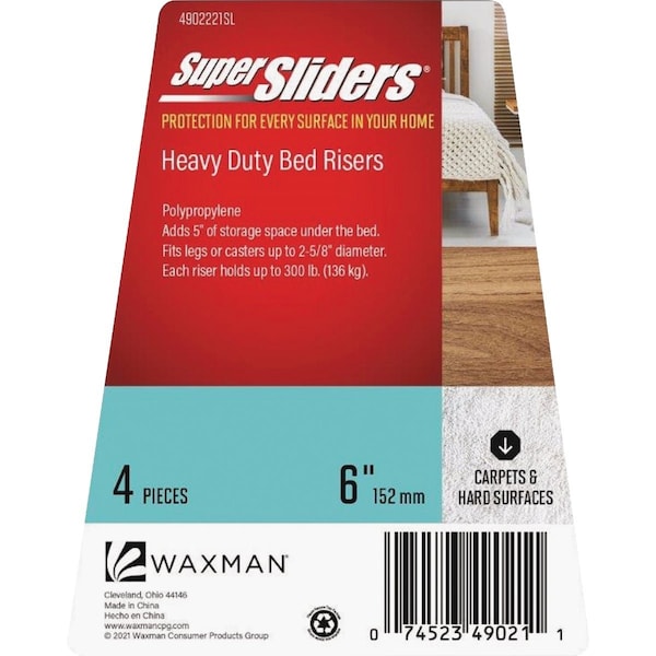 Super Sliders 6'' Bed Risers, 4PK 4902221SL - main