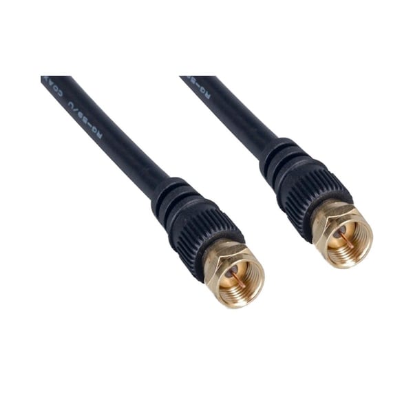 Cable Wholesale 50 ft. F-Pin Male RG59 Coaxial Cable with Gold Connectors, Black 10X2-01150G - main