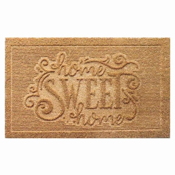 Gardenised Heavy Duty Coco Coir Doormat with Non Slip PVC Baking Embossed Design, Sweet Home QI004880 - main