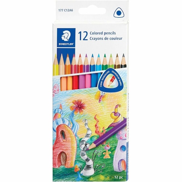 Staedtler Triangular Colored Pencils, 2HB, 6PK 177C12 - main