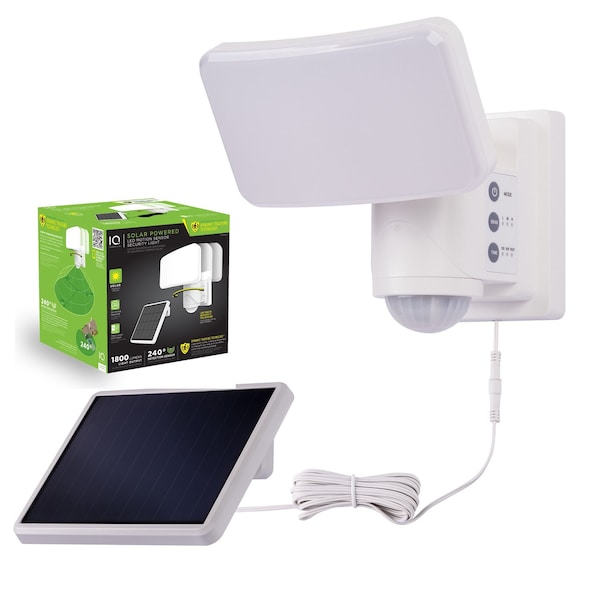 Iq America Dynamic Tracking Solar Motion Security Light - 1800 Lumens Outdoor LED, White IST-2418-WH - main