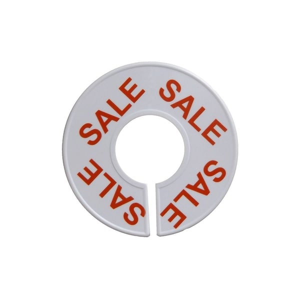 Nahanco White, Round Clothing Rack Size Dividers with Red Print - SALE, 25/CTN, 25PK CWRSALE25 - main